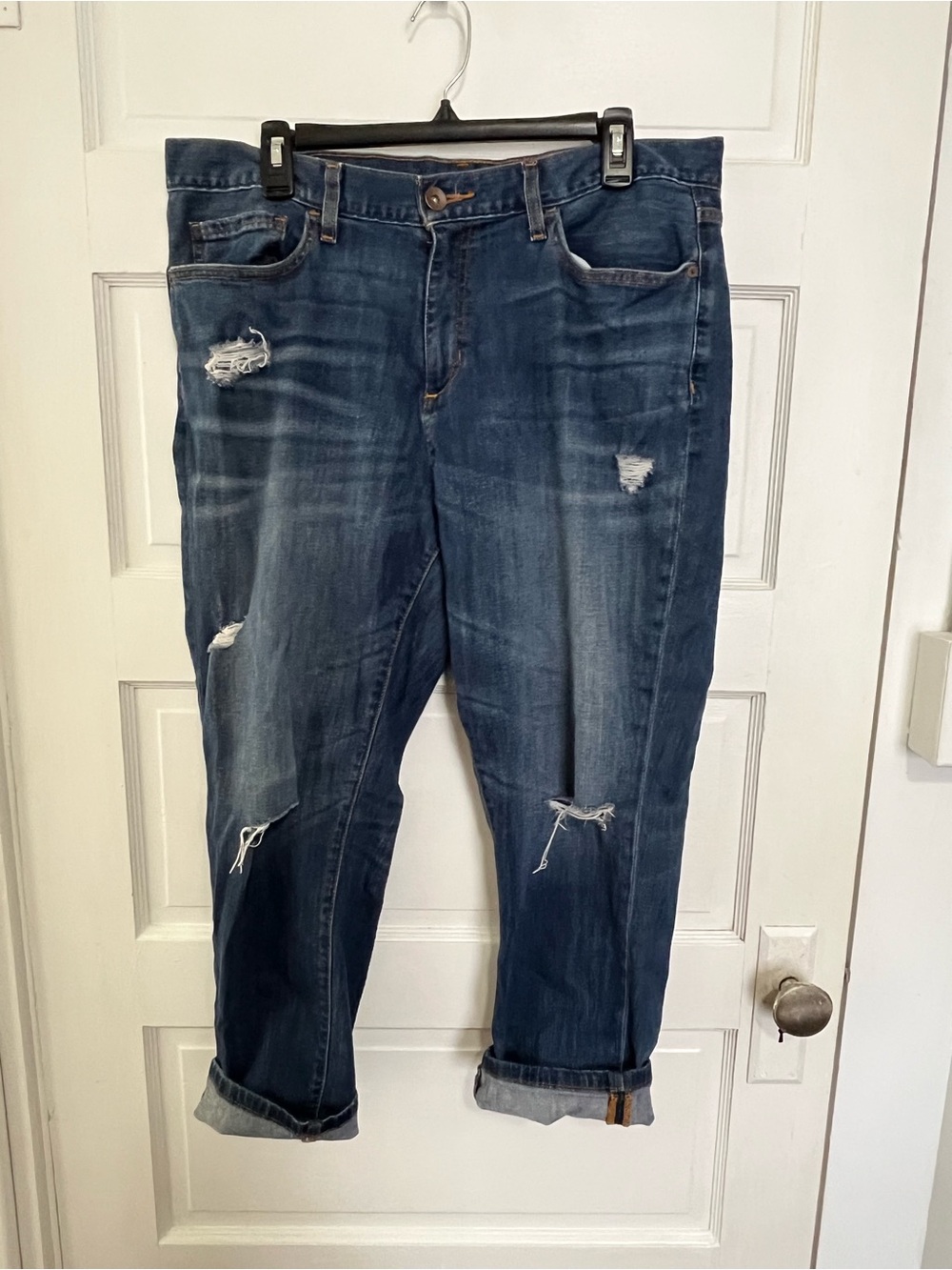 STYLUS Dark Blue Distressed Boyfriend Jeans